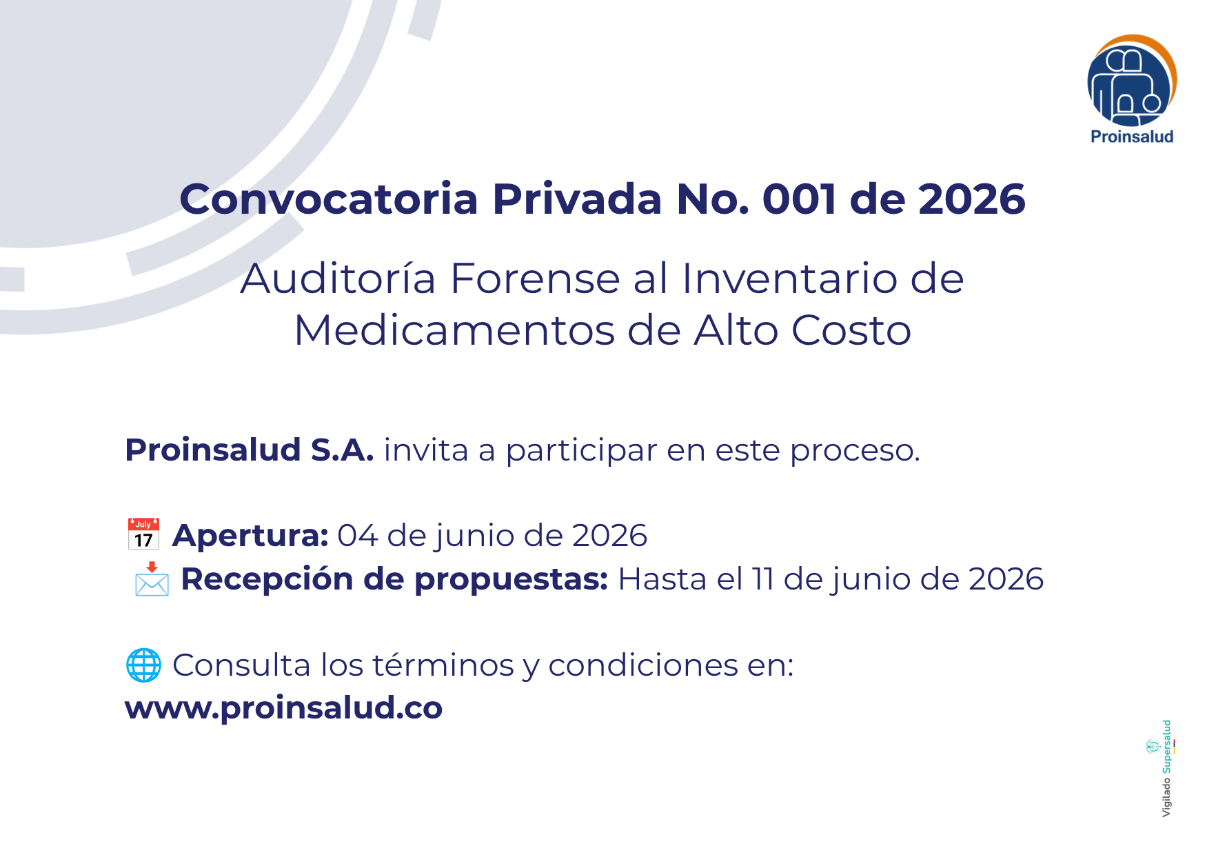 Comunicado informativo PROINSALUD.CO
